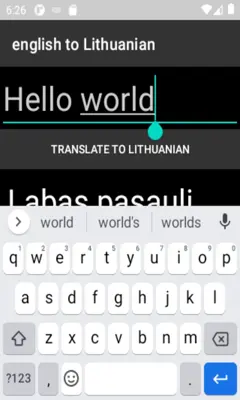 english to Lithuanian translator android App screenshot 2